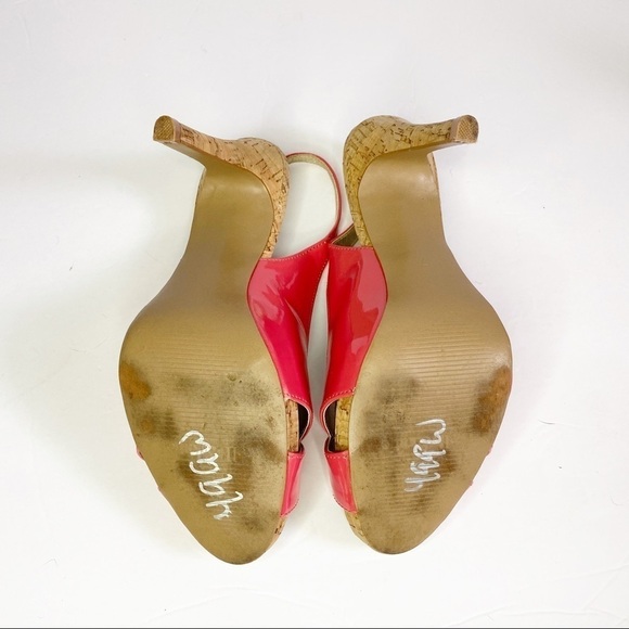 Kelly & Katie Coral Patent Slingback Peep Toe Pump Heeled Sandals - Picture 7 of 10